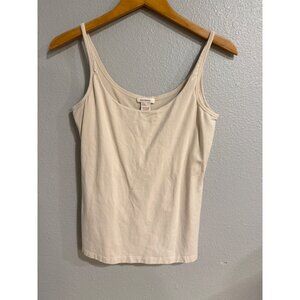 Sundance Women's Beige Tank Top L Spandex Scoop‎ Neck Stretchy